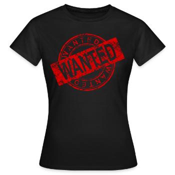 WANTED - T-shirt Femme - noir - Devant - AI Model Female 172 dark (172cm)
