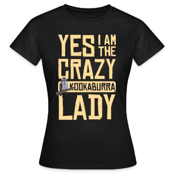 Crazy Kookaburra Lady - Frauen T-Shirt - Schwarz - Vorne - AI Model Female 172 dark (172cm)