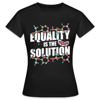 Equality Is The Solution - Steminist - Frauen T-Shirt - Schwarz - Vorne - AI Model Female 172 dark (172cm)