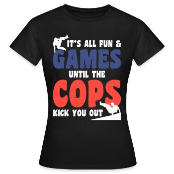 Parkour Design pour Freerunner | Freerunning - T-shirt Femme - noir - Devant - AI Model Female 172 dark (172cm)