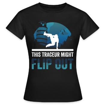 Parkour Design pour Freerunner | Freerunning - T-shirt Femme - noir - Devant - AI Model Female 172 dark (172cm)