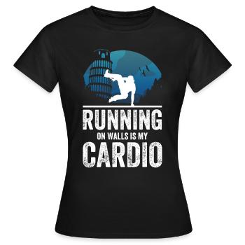 Parkour Design pour Freerunner | Freerunning - T-shirt Femme - noir - Devant - AI Model Female 172 dark (172cm)