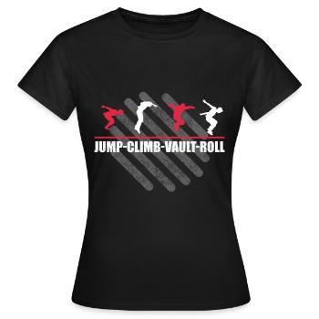 Parkour Design pour Freerunner | Freerunning - T-shirt Femme - noir - Devant - AI Model Female 172 dark (172cm)