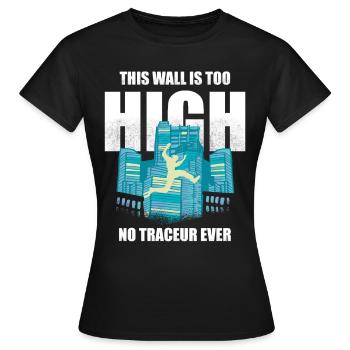 Parkour Design pour Freerunner | Freerunning - T-shirt Femme - noir - Devant - AI Model Female 172 dark (172cm)