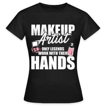 Makeup Artist - Women's T-Shirt - black - Front - AI Model Female 172 dark (172cm)