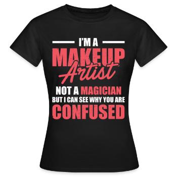 Funny Makeup Artist - Women's T-Shirt - black - Front - AI Model Female 172 dark (172cm)