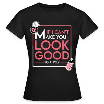 Funny Makeup Artist - Women's T-Shirt - black - Front - AI Model Female 172 dark (172cm)