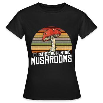 Mushroom Hunting - Frauen T-Shirt - Schwarz - Vorne - AI Model Female 172 dark (172cm)