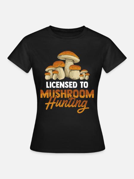 Mushroom Hunting - Frauen T-Shirt - Schwarz