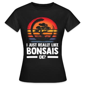 Bonsaï - T-shirt Femme - noir - Devant - AI Model Female 172 dark (172cm)