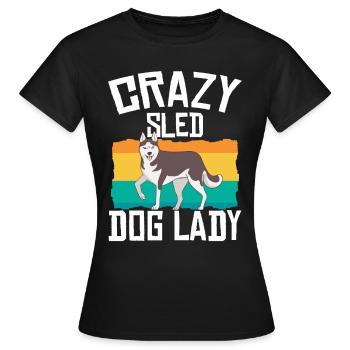 Traîneau à chiens | Dame Mushing - T-shirt Femme - noir - Devant - AI Model Female 172 dark (172cm)