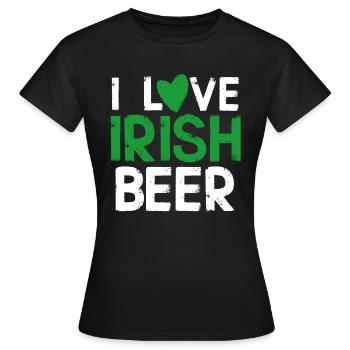 J'aime la Bière Irlandaise Cadeau Homme - T-shirt Femme - noir - Devant - AI Model Female 172 dark (172cm)