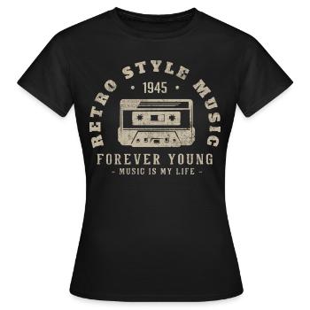 Retro 1945 Birthday Gift 1945 Vintage 1945 - Women's T-Shirt - black - Front - AI Model Female 172 dark (172cm)