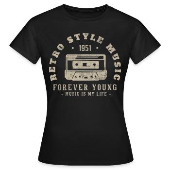 Retro 1951 Birthday Gift 1951 Vintage 1951 - Women's T-Shirt - black - Front - AI Model Female 172 dark (172cm)