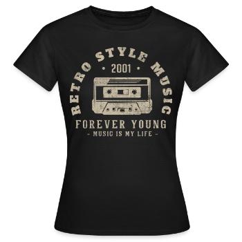 Retro 2001 Geburtstagsgeschenk 2001 Jahrgang 2001 - Frauen T-Shirt - Schwarz - Vorne - AI Model Female 172 dark (172cm)