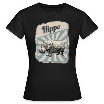 Hippos Nilpferde Flusspferde Hippopotamus Geschenk - Frauen T-Shirt - Schwarz - Vorne - AI Model Female 172 dark (172cm)