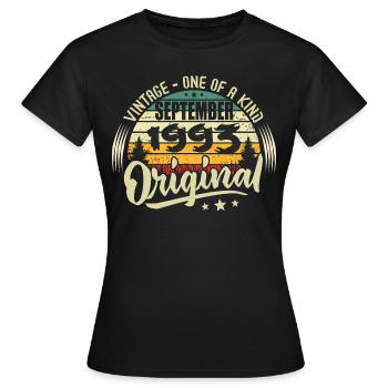 September 1993 Anniversary 1993 September 1993 - Women's T-Shirt - black - Front - AI Model Female 172 dark (172cm)