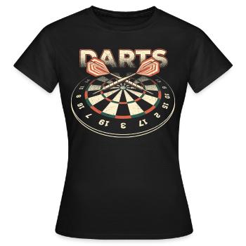 Darts 3D - Dart T-Shirts RAHMENLOS - Sport Club - Frauen T-Shirt - Schwarz - Vorne - AI Model Female 172 dark (172cm)