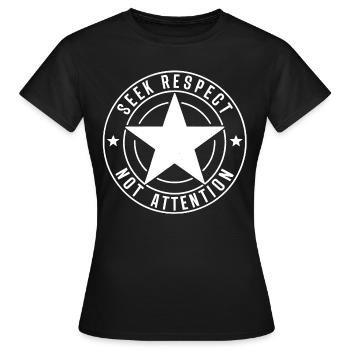 SEEK RESPECT - Women's T-Shirt - black - Front - AI Model Female 172 dark (172cm)
