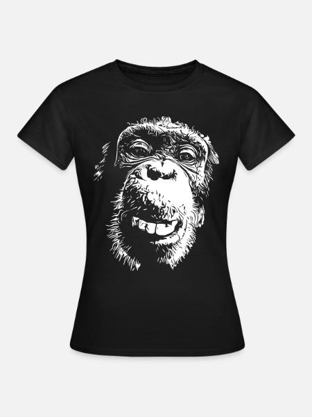Monkey Monkey Face Chimpanzee Great Ape - Women's T-Shirt - black