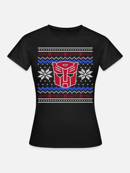 Transformers G1 Optimus Prime Maske Ugly Christmas - Frauen T-Shirt - Schwarz