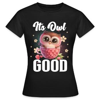 hibou hiboux son hibou bon - T-shirt Femme - noir - Devant - AI Model Female 172 dark (172cm)