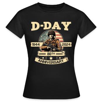 D-DAY 80. JAHRESTAG - Frauen T-Shirt - Schwarz - Vorne - AI Model Female 172 dark (172cm)