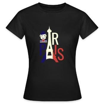 Stadt der Romantik - Frauen T-Shirt - Schwarz - Vorne - AI Model Female 172 dark (172cm)