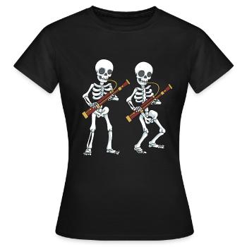 Bassoon Tshirt Big Band Skeleton Bassoon Bassoon - Women's T-Shirt - black - Front - AI Model Female 172 dark (172cm)