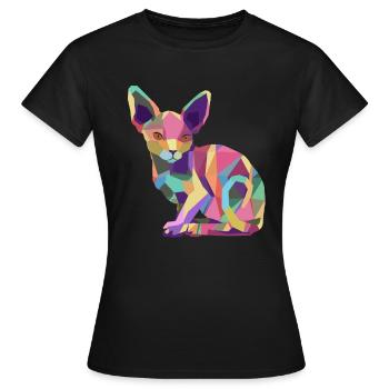 Sphynx Katze Geschenkidee Katzen Sphynx Katze - Frauen T-Shirt - Schwarz - Vorne - AI Model Female 172 dark (172cm)