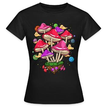 Champignons hallucinogènes ramassent des champignons Champignon magique - T-shirt Femme - noir - Devant - AI Model Female 172 dark (172cm)