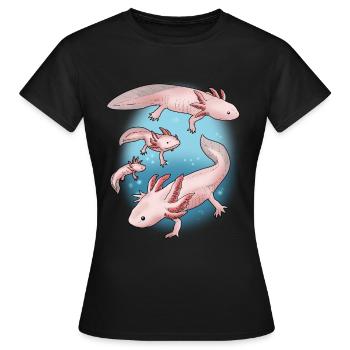 Axolotl Geschenk Unterwasser Lebewesen Axolotl - Frauen T-Shirt - Schwarz - Vorne - AI Model Female 172 dark (172cm)