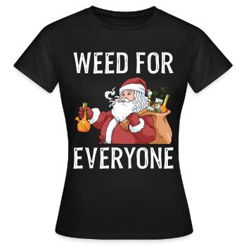 Weed Shirt Cannabis Weihnachten Marijuana Kiffer - Frauen T-Shirt - Schwarz - Vorne - AI Model Female 172 dark (172cm)