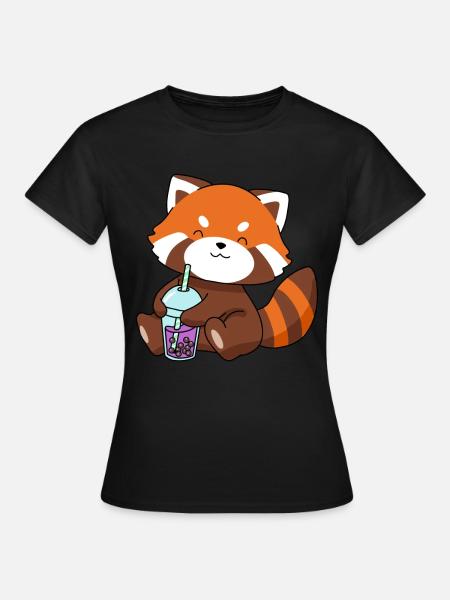 Red Panda Bubble Tea Geschenk Boba Tea Roter Panda - Dame-T-shirt - sort