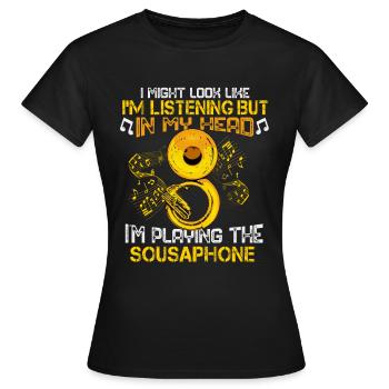 Sousaphone Gift Orchestra Big Band Sousaphone - Women's T-Shirt - black - Front - AI Model Female 172 dark (172cm)