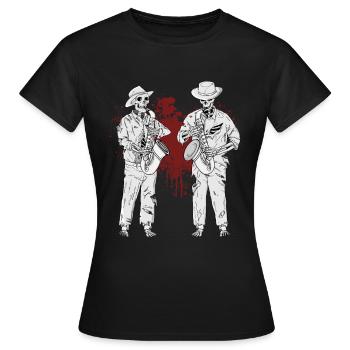 Saxophon Geschenk Männer Big Band Musik Saxophon - Frauen T-Shirt - Schwarz - Vorne - AI Model Female 172 dark (172cm)