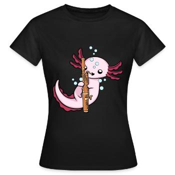 Axolotl Fagott Musikinstrument Big Band Oboe - Frauen T-Shirt - Schwarz - Vorne - AI Model Female 172 dark (172cm)