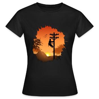 Cable Installer Gift Men Cable Installer - Women's T-Shirt - black - Front - AI Model Female 172 dark (172cm)