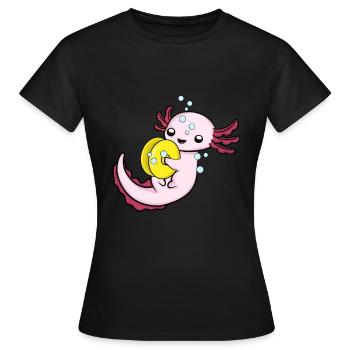 Axolotl Becken Musikinstrument Orchester Becken - Frauen T-Shirt - Schwarz - Vorne - AI Model Female 172 dark (172cm)