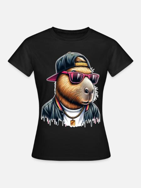 Capybara Cap Sonnebrille Cool - Dame-T-shirt - sort