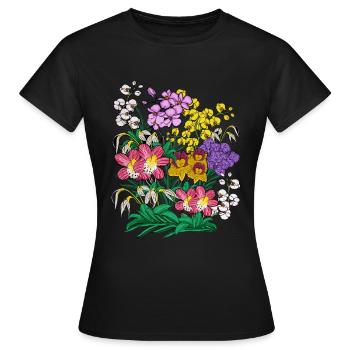 Orchideen Blumen Pflanzen Geschenk Orchidee - Frauen T-Shirt - Schwarz - Vorne - AI Model Female 172 dark (172cm)