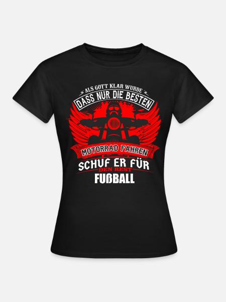 Motorrad fahren Chopper Fußball - Frauen T-Shirt - Schwarz