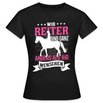 Riders Riding Horse Horse Saying Horses Riding School - Women's T-Shirt - black - Front - AI Model Female 172 dark (172cm)