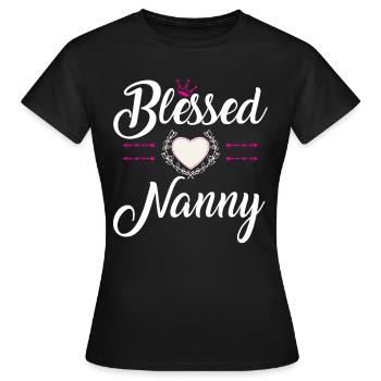 BLESSED NANNY - Women's T-Shirt - black - Front - AI Model Female 172 dark (172cm)