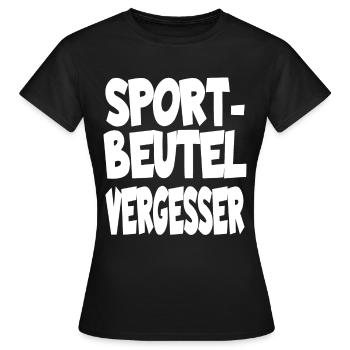 Sportbeutel Vergesser Sportunterricht für Schüler - Frauen T-Shirt - Schwarz - Vorne - AI Model Female 172 dark (172cm)