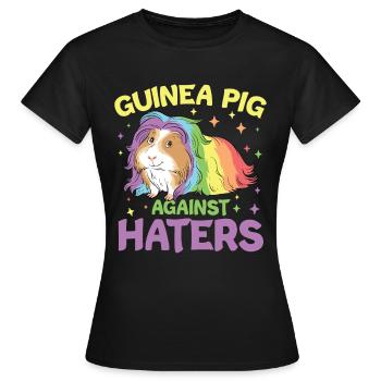 Guinea Pig Against Haters - Frauen T-Shirt - Schwarz - Vorne - AI Model Female 172 dark (172cm)