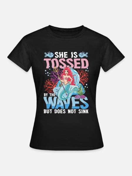 Niedliche Meerjungfrau Wellen Meer für alle - Frauen T-Shirt - Schwarz