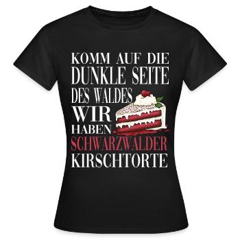 Komm auf die Dunkle Seite des Waldes - Frauen T-Shirt - Schwarz - Vorne - AI Model Female 172 dark (172cm)
