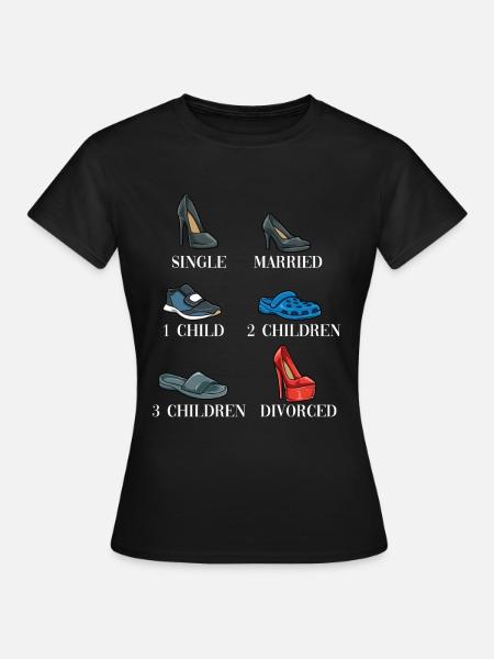 Leben einer Frau Single Verheiratet Geschieden - Frauen T-Shirt - Schwarz