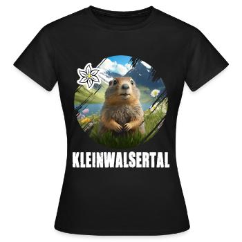 Kleinwalsertal Murmeltier für einen Walser - Frauen T-Shirt - Schwarz - Vorne - AI Model Female 172 dark (172cm)
